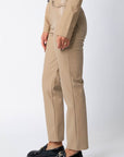 City Girl Faux Leather Pants- Taupe