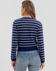 Stripe Button Down Cardigan