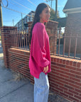 Out and About Sweater- Hot Pink