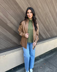 On My Mind Vegan Leather Jacket- Chestnut