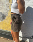 Plaid Wrap Mini Skirt