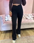 Crossover Flare Legging- Black