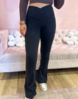 Crossover Flare Legging- Black