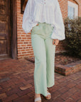 Coast To Coast Linen Pants- Green