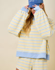 Salt Air Striped Mockneck