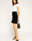 Knit Mini Skirt- Black