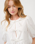 Maxwell Tie Front Top- White