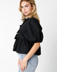 Eloise Tie Top- Black