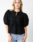 Eloise Tie Top- Black