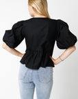 Eloise Tie Top- Black