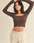 Seamless Long Sleeve Top- Chocolate