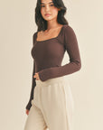 Seamless Long Sleeve Top- Chocolate