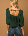 Square Neck Top- Green