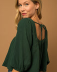 Square Neck Top- Green