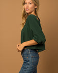 Square Neck Top- Green