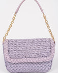 Rattan Flap Shoulder Bag