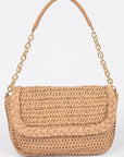 Rattan Flap Shoulder Bag