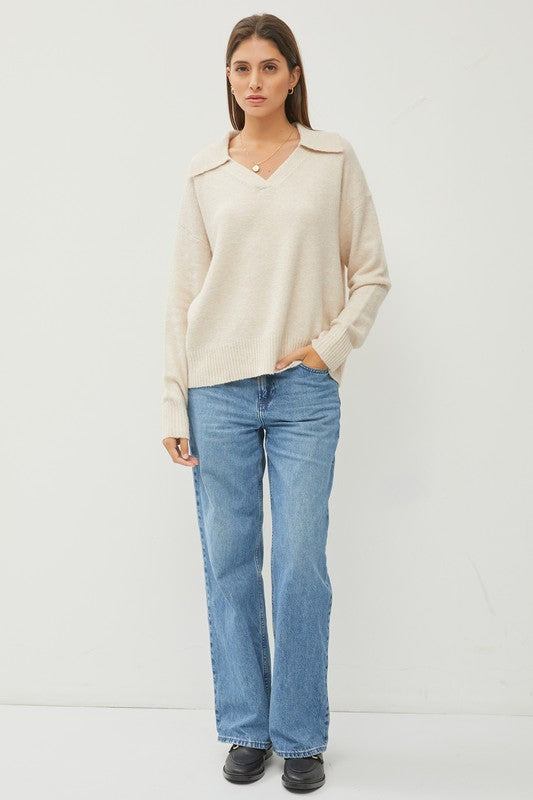 Classic Collared V-Neck Sweater