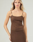 Back Tie Cami Top- Espresso