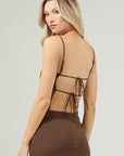 Back Tie Cami Top- Espresso