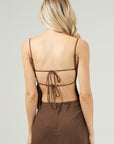 Back Tie Cami Top- Espresso