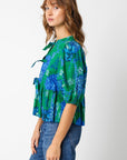 Tie Front Blouse- Hydrangea