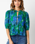 Tie Front Blouse- Hydrangea