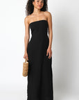 Blair Linen Maxi Dress- Black