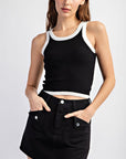 Contrast Trim Top- Black & White