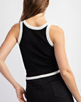 Contrast Trim Top- Black & White