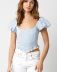 Eyelet Puff Sleeve Top