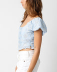 Eyelet Puff Sleeve Top