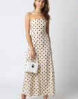 Polka Dot Strapless Maxi-Espresso