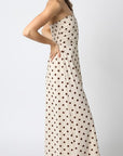 Polka Dot Strapless Maxi-Espresso