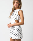 Polka Dot Cut Out Dress