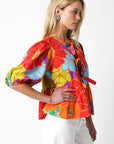 Multi Color Tie Front Top