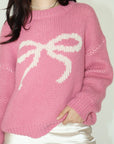 Ribbon Sweater- Pink