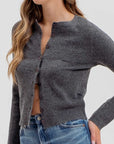 Classic Cardigan- Charcoal