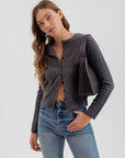 Classic Cardigan- Charcoal