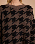 Sweater Dress- Houndstooth