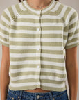 Roxie Striped Short Sleeve Cardigan