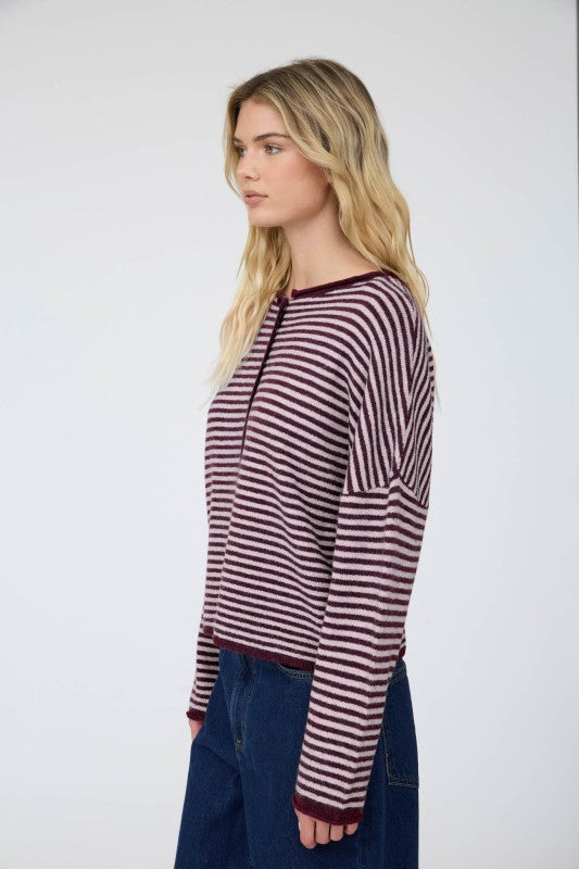 Stay Awhile Cardigan- Burgundy