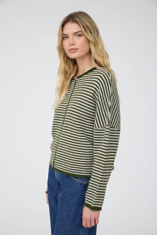Stay Awhile Cardigan- Olive