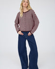 Stay Awhile Cardigan- Burgundy