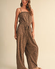 Ditsy Floral Sleeveless Lace Edge Barrel Jumpsuit