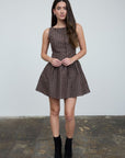 Plaid Button Front Mini Dress