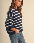 Between Chapters Sweater Top- Navy