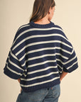 Between Chapters Sweater Top- Navy