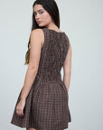 Plaid Button Front Mini Dress