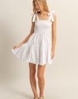 Tiered Mini Dress- White